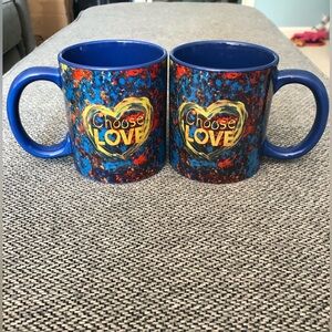 Penzey’s Choose Love Ceramic Mugs (2), 12 Ounces Each